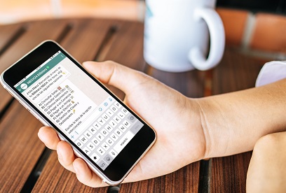 Woman using smartPhone PSD Mockup