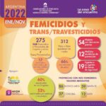 Hasta noviembre, en Argentina hubo 268 femicidios y siete transfemicidios