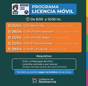 licencia movil abril general