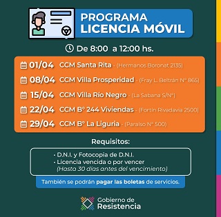 licencia movil abril general