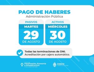 pago sueldos agosto