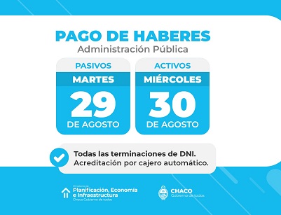 pago sueldos agosto