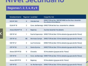 educación nivel secundario