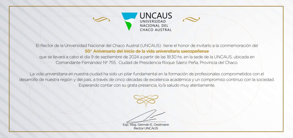 invitacion 50 aniversario uncaus