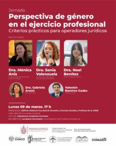 Jornada Perspectiva de género en el ejercicio profesional Derecho UNNE