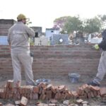 Avanza la construcción del nuevo muro perimetral del cementerio de Fontana