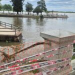 Cerraron un sector de la Costanera correntina por la crecida del Paraná